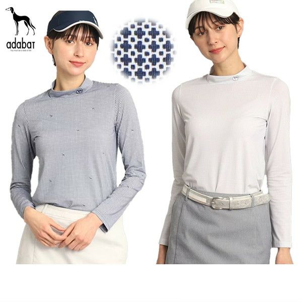 adabat レディースゴルフウェア　ゴルフシャツハイネック　モックネック　新品 adabat レディースゴルフウェア ゴルフシャツハイネック モック
