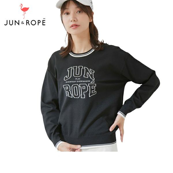 サイズ：M JUN&amp;ROPE ジュン アンド ロペ ERM-64010 2024年 ニット セーター  ネイビー系 [240101345375] ゴルフウェア レディース ストスト JUN&ROPE' ジュンアンドロペ レディース ゴルフウェア カレッジ