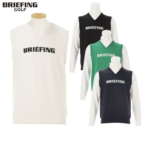 BRIEFING ホワイト Vネック ベストXL ブリーフィングゴルフ　白色 BRIEFING ホワイト Vネック ベストXL ブリーフィングゴルフ 白色