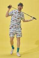 Men's Polo Shirt Loudmouth Golf LOUDMOUTH GOLF Japanese Official Product Japanese Standard Golf Wear