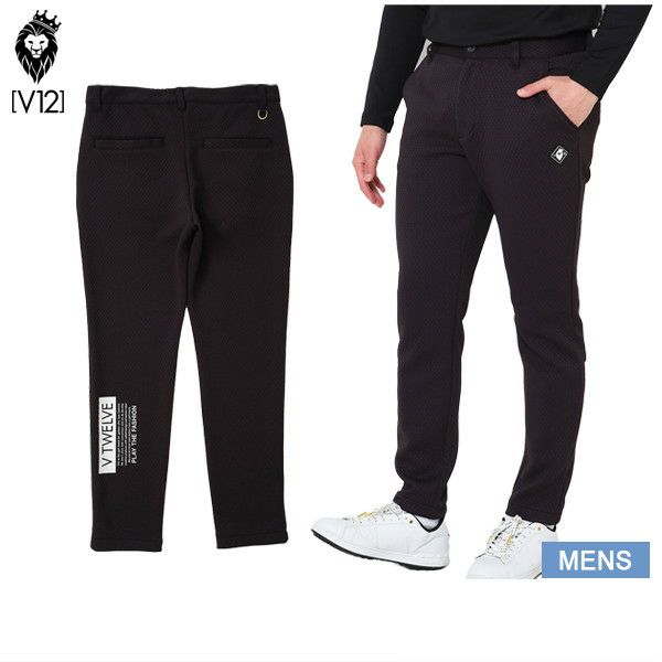 【新品】ヴィトゥエルヴ　ゴルフ　メンズ　長ズボン　黒　Mサイズ V TWELVE ゴルフウェア パンツ メンズ V12 ヴィトゥエルブ ゴルフ