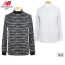 New Balance Golf Men's High Neck Shirt Long Sleeve Mock Neck Fleece Lined Logo Jacquard All-over Pattern Available from M to 3L 2025 Fall/Winter New Golf Wear