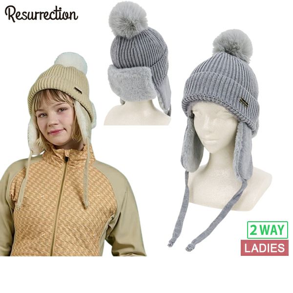 【送料無料】ニットキャップ レディース レザレクション Resurrection  2025 秋冬 新作 ゴルフ be34kncap04 ニットキャップ レディース レザレクション Resurrection 2025 秋冬