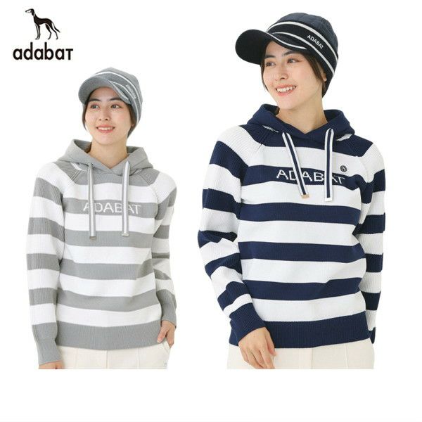 ニットパーカー レディース アダバット adabat 2025 秋冬 新作 ゴルフ