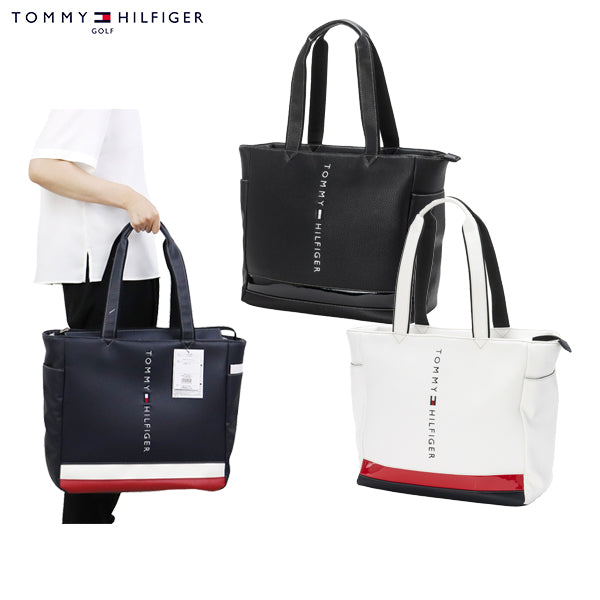 トミーヒルフィガー ゴルフ 大判トートバッグ【ホワイト/ネイビー】新品！ カラーブロックトートバッグ | トミー ヒルフィガー ゴルフ
