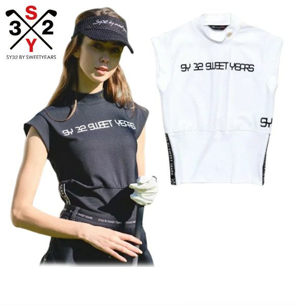 高脖子襯衫女士SY​​32，Sweet年高爾夫Eswisarty，Sweet Equity Golf Japan Japan Quanine 2024春季 /夏季新高爾夫服裝