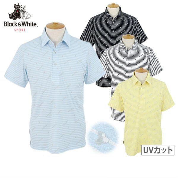 Poro Shirt Men's Black & White Black & White 2024 Spring / Summer New Golf Wear