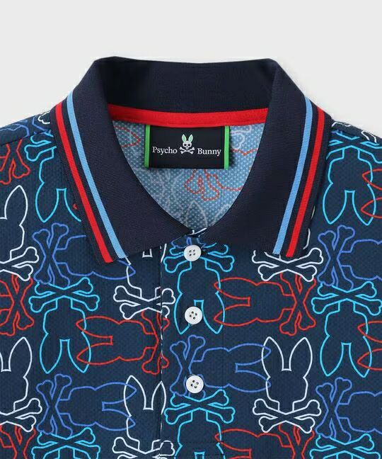 짧은 -Sleeved 폴로 셔츠 남자 Psycho -Bunny Psycho Bunny Japanese Genuine 2024 Spring / Summer New Golf Wear