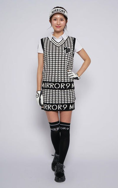 美品✨MIRROR9 ミラーナイン チェック ゴルフ ベストダウン リバーシブル MIRROR9 ミラーナイン チェック ゴルフ ベストダウン リバーシブル