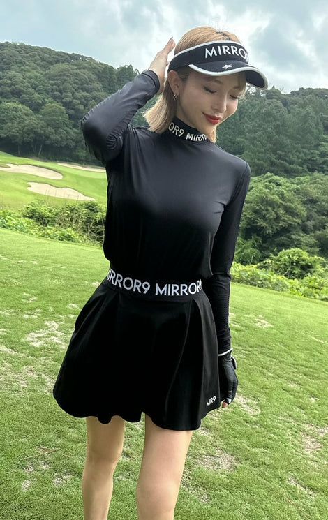 高脖子衬衫女士镜子九高尔夫镜9高尔夫2024春季 /夏季新高尔夫服装
