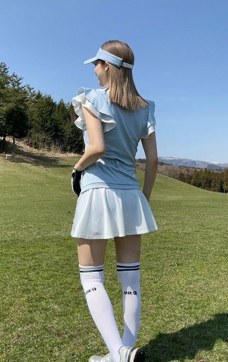 poro衬衫女士镜子九高尔夫镜9高尔夫2024春季 /夏季新高尔夫服装