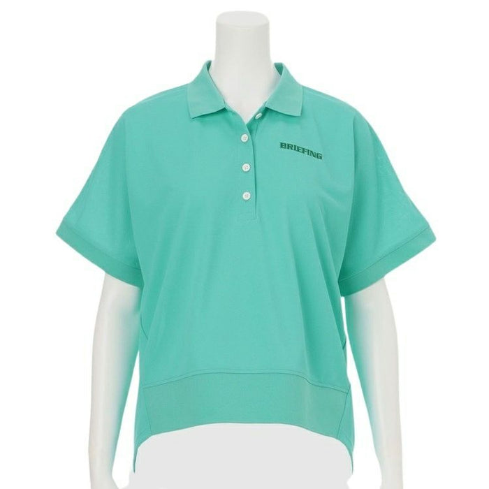 BRIEFING ゴルフウェア ポロシャツ　レディース　S BRIEFING GOLF ブリーフィング 半袖ポロシャツ 白×黒 肩ロゴ