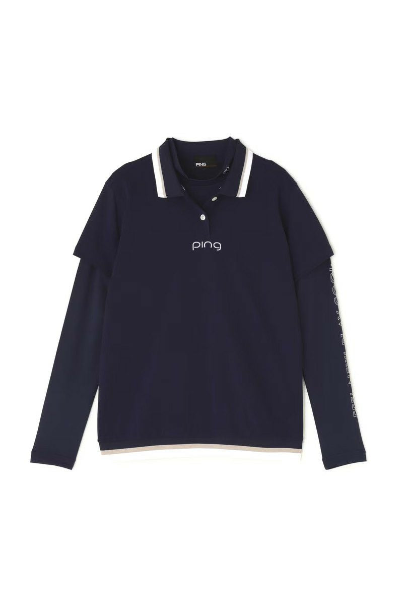 Poro shirt & high -neck shirt Ladies pin 2024 Fall / winter new golf wear