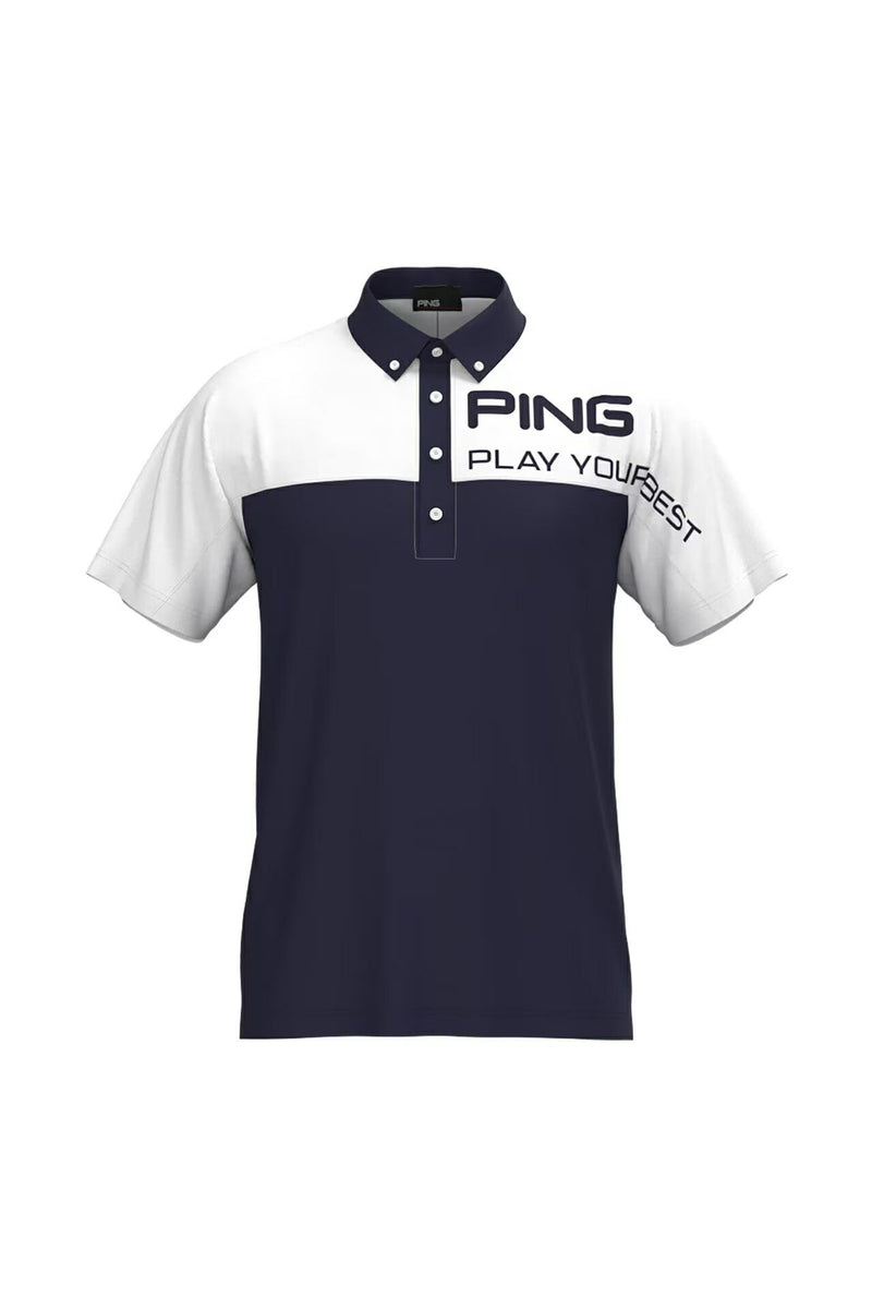 Short -sleeved polo shirt men's pin ping 2024 Fall / winter new golf wear