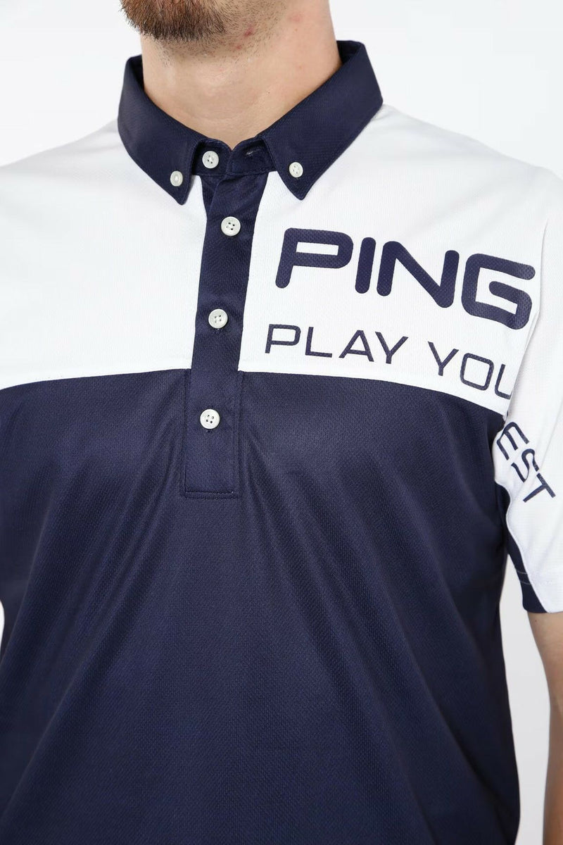 Short -sleeved polo shirt men's pin ping 2024 Fall / winter new golf wear