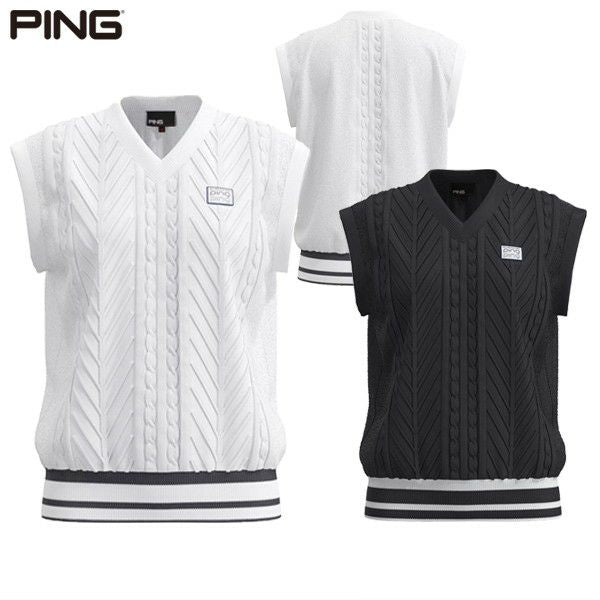 V -neckVest  Ladies pin ping 2024 Autumn / winter new golf wear