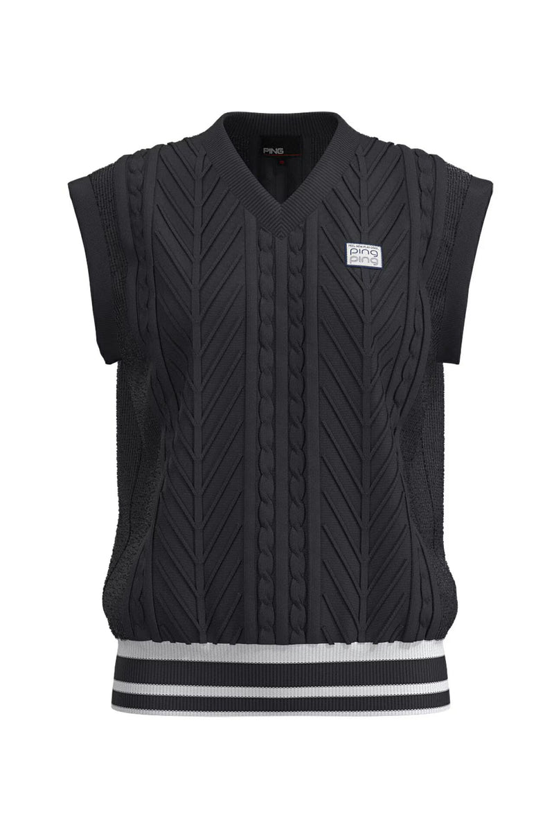 V -neckVest  Ladies pin ping 2024 Autumn / winter new golf wear