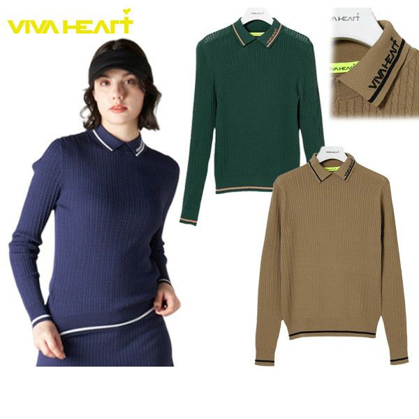 Poro Shirt Ladies Viva Heart VIVA HEART 2024 Fall / Winter New Golf Wear