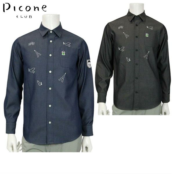 Long -sleeved casual shirt Men's Piccone Club PICONE CLUB 2024 Fall / Winter New Golf wear