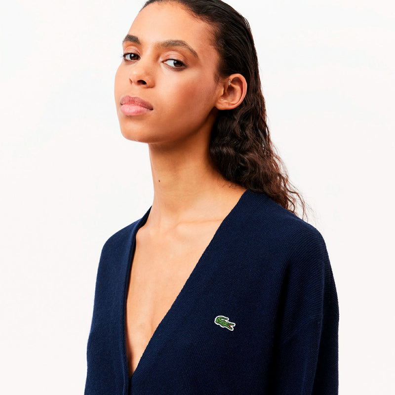 針織開衫的女性lacoste lacoste日本官方產品