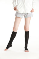 여자 양말 Yakusokuan compression stoethings 압축 높은 양말 오픈 발가락 스타킹 밑 무리기 스타킹 압축 24hpa 140 Deenier 부종을 방지하기 위해 초승달에 해당합니다.