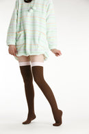 여자 양말 Yakusokuan compression stoethings 압축 무릎 높이 무릎 양말 위에 발가락으로 닫힌 발가락 달 토끼 약한 압력 21hpa 130 부종 치료를위한 두꺼운 천장.