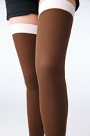 여자 양말 Yakusokuan compression stoethings 압축 무릎 높이 무릎 양말 위에 발가락으로 닫힌 발가락 달 토끼 약한 압력 21hpa 130 부종 치료를위한 두꺼운 천장.