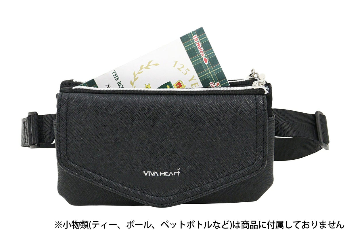 VIVA HEART ビバハートゴルフ ポーチ【ブラック/グリーン】新品！ ウエストポーチ レディース ビバハート VIVA HEART 2025 春夏