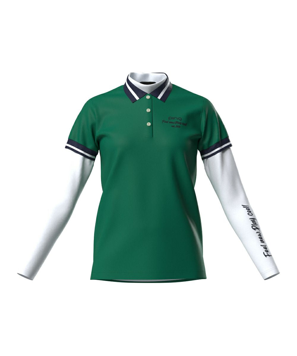 PING ポロシャツ（半袖）・インナー（長袖）の2枚セット　ＬＬサイズ PING APPAREL｜半袖ポロシャツ×天竺長袖ハイネックインナー