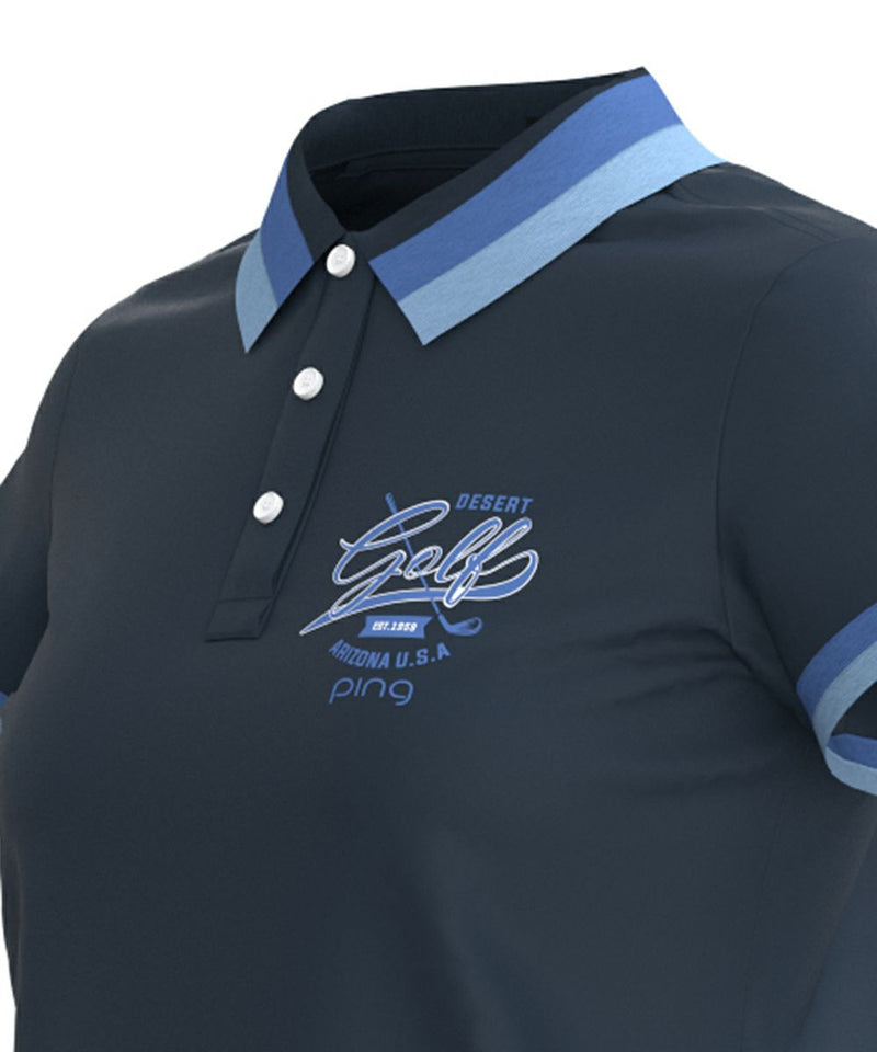 Short Sleeve Polo Shirt for Women Ping PING 2025 Spring/Summer New Golf Wear