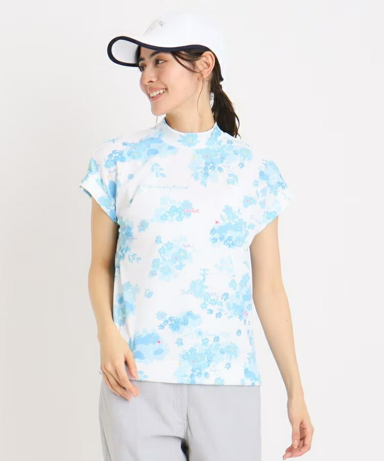 Short-sleeved high neck shirt for women adabat adabat 2025 spring/summer new golf wear