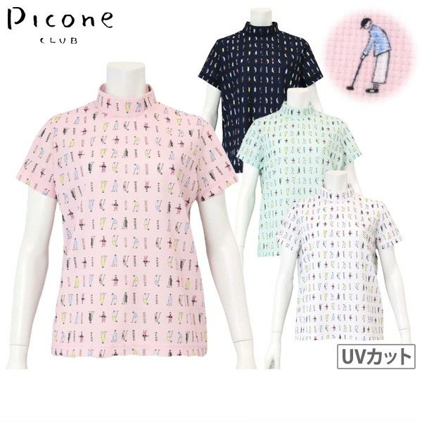 High-neck shirt for women PICONE CLUB 2025 Spring/Summer New Golf Wear