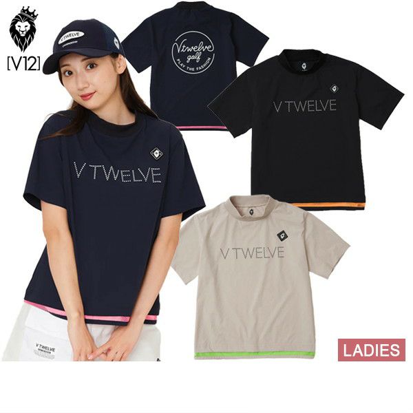 High neck shirt for women V12 golf V-Twelve 2025 Spring/Summer New Golf Wear