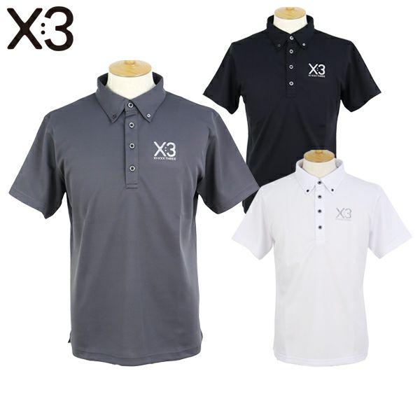 KI-XXX THREE キックスリー ロゴプリント モックネックシャツ