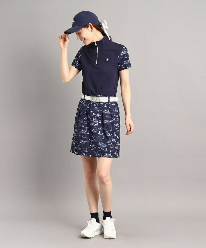 新レーベル ADABAT NAVY】吸水速乾 フルールドリスストレッチ