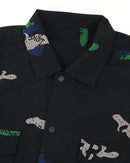 男士休閒襯衫綠色邊緣猴子綠色邊緣猴子高爾夫服裝