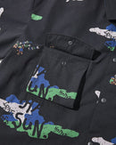 男士休閒襯衫綠色邊緣猴子綠色邊緣猴子高爾夫服裝