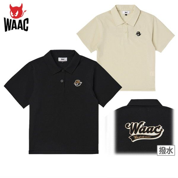 WAAC ノースリーブポロシャツ 新品タグ付 MEN バックロゴポロシャツ ブラック