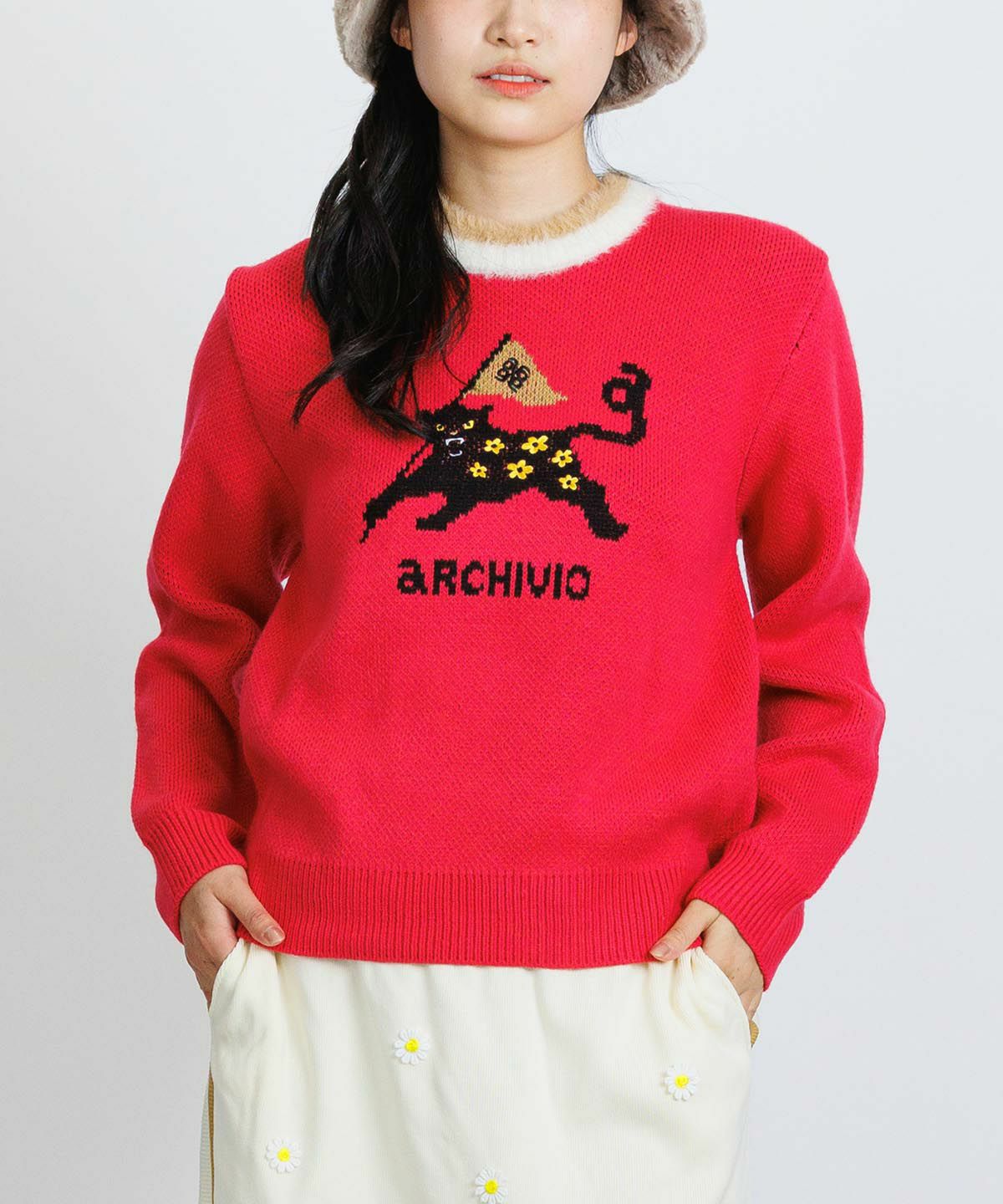 【美品】アルチビオ archivio 長袖ニット　赤　レディースサイズ38（Ｍ） 楽天市場】アルチビオ（ARCHIVIO）レディース 長袖ニット レッド