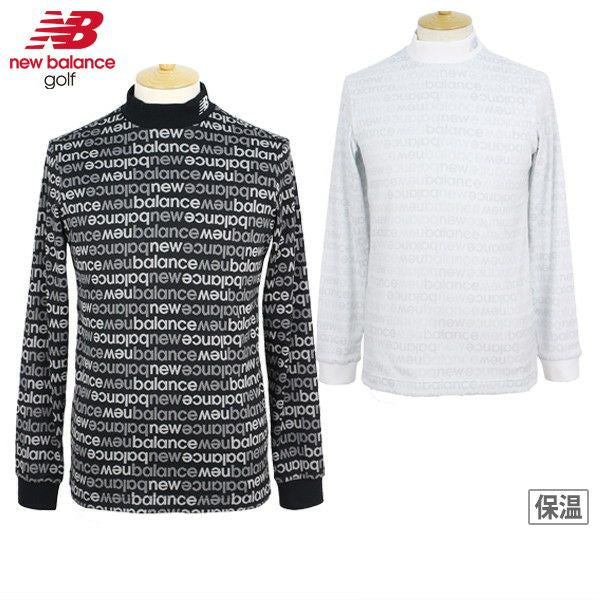 New Balance Golf Men's High Neck Shirt Long Sleeve Mock Neck Fleece Lined Logo Jacquard All-over Pattern Available from M to 3L 2025 Fall/Winter New Golf Wear