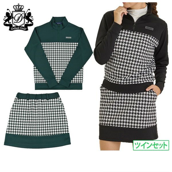 Polo shirt, skirt, top and bottom set for women, DELSOL GOLF 2025, Autumn/Winter, new golf wear