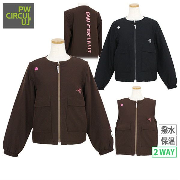 皮夹克女士PW CIRCULUS 2025秋冬新款高尔夫球服