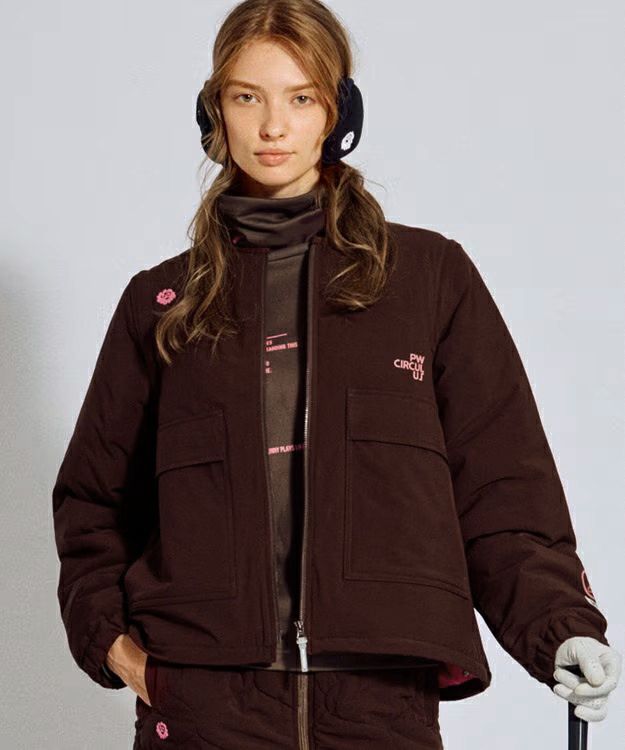 皮夹克女士PW CIRCULUS 2025秋冬新款高尔夫球服