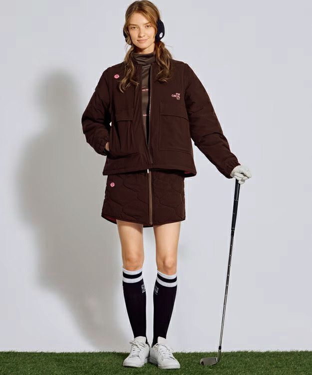 皮夹克女士PW CIRCULUS 2025秋冬新款高尔夫球服