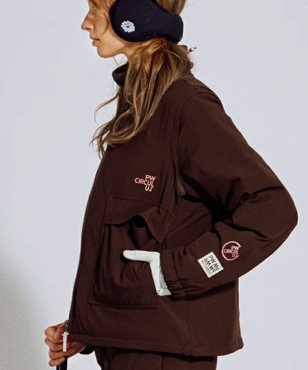 皮夹克女士PW CIRCULUS 2025秋冬新款高尔夫球服