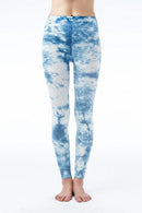 인디고 염색 압력 서포터/10 분 길이 레깅스