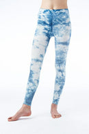 인디고 염색 압력 서포터/10 분 길이 레깅스