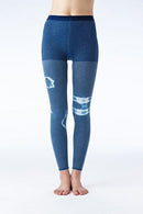 靛藍染色壓力支持者/壓縮綁腿