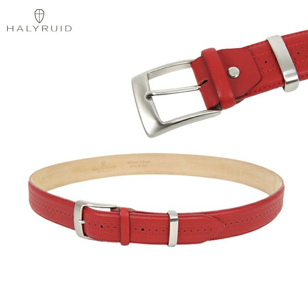 Leather Belt Harrilled Halyruid