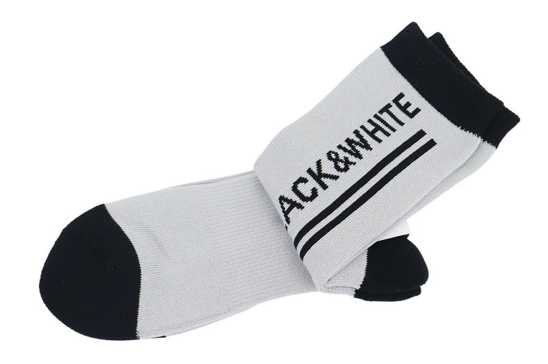 襪子黑白白線黑色和白色白線2023秋季 /冬季新高爾夫
